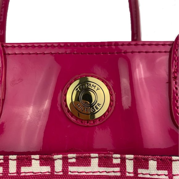 Tommy Hilfiger Signature Pink Logo Large Tote Handbag Women's - Picture 2 of 15
